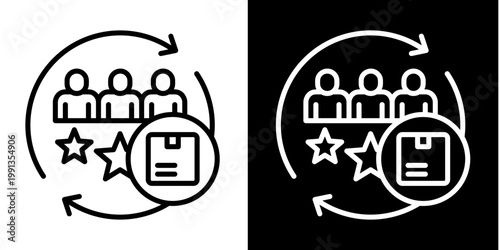 Product Cycle Icon Set White Style Collection