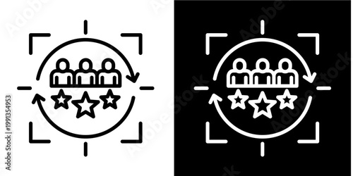 Target Audience Icon Set White Style Collection