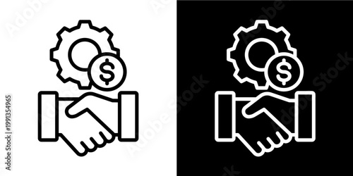 Business Agreement Icon Set White Style Collection