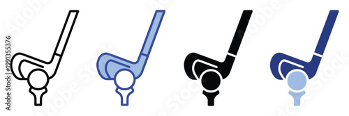 Golf club poised to hit a golf ball, perfect for sports game promotions and athletic activity branding visuals.