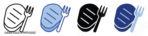Versatile steak and fork icons for foodrelated projects restaurant menus recipe apps or culinary blogging