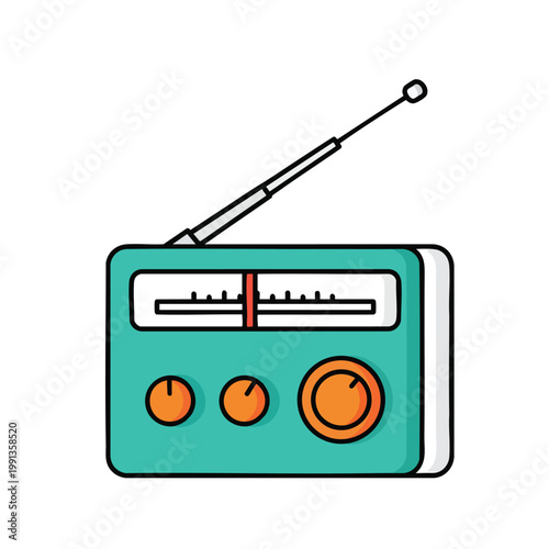 Vintage Radio Receiver with Tuning Knob and Antenna for Classic Audio Experience