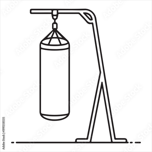 A punching bag suspended from a stand