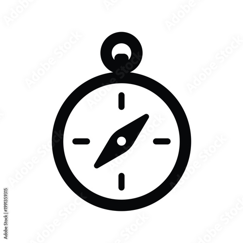 Compass Icon on White Background