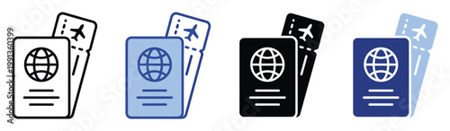 International travel documents featuring passport and airline ticket for vacation planning and global journey symbols