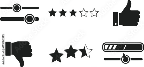 Positive negative feedback icons editable stroke vector illustration for ratings reviews and user experience