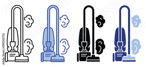 Upright vacuum cleaner icon representing effective household cleaning and dust removal for various service applications