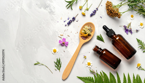 Natural Herbal Essences and Essential Oils for Skincare and Wellness