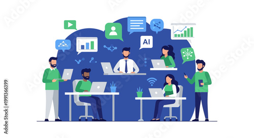 People working with computers.