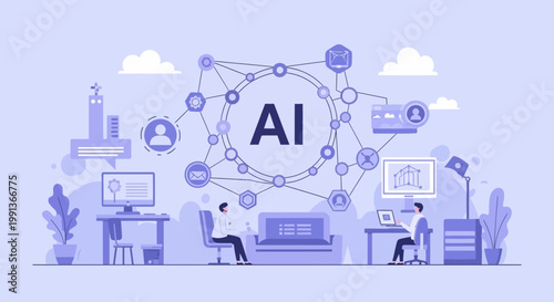 Artificial Intelligence Technology Concept.