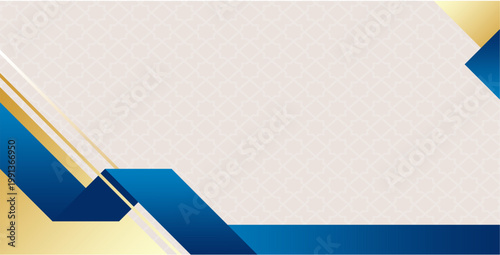 Elegant Blue Gold Abstract Corner Frame Design