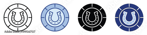Lucky horseshoe casino chip for gambling game interface icons and graphic assets for various projects