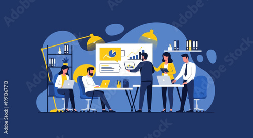 Business people in meeting room.