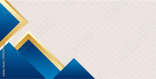 Blue Gold Modern Corner Border Frame