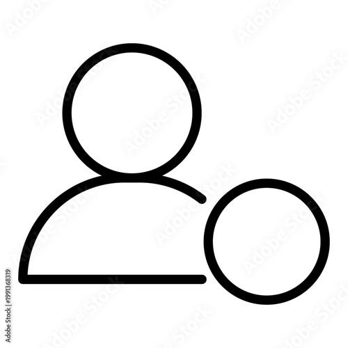 Minimalist outline icon representing a user profile with an inactive or disabled status indicator