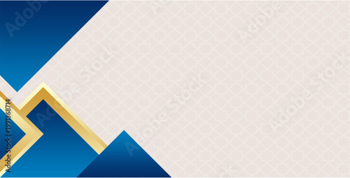 Premium Blue Gold Diagonal Border Corner