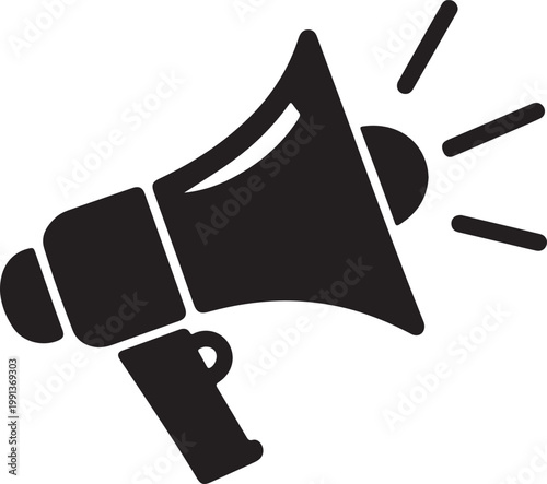 megaphone, loudspeaker, announcement, promotion, marketing, advertising, communication, speaker, sound, sound waves, broadcast, message, alert, notification,