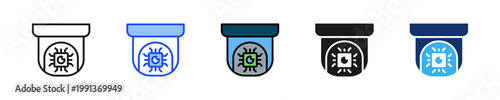 Ai Surveillance System Icon Collection With Multiple Styles