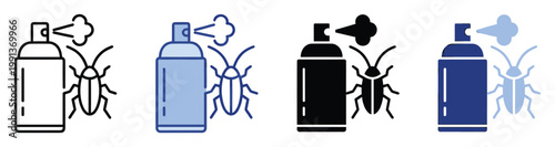 Aerosol spray can eliminating cockroach for effective home pest control and extermination graphics