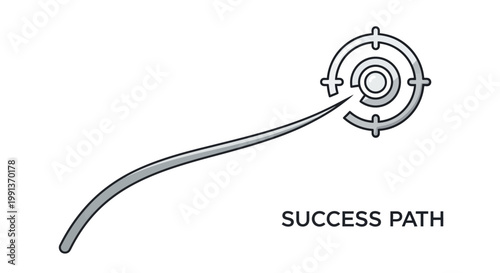 Abstract path leading to target symbol representing success.