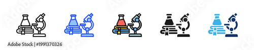 Science Kit Icon Collection With Multiple Styles