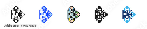 Study Group Icon Collection With Multiple Styles