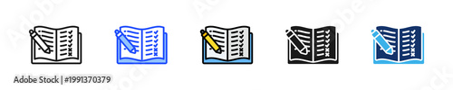 Grade Book Icon Collection With Multiple Styles