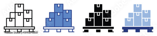 Stacked boxes on a pallet icon representing warehouse storage logistics delivery and inventory management solutions for various industries