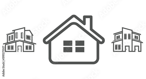Residential House Property Icons for Real Estate Development