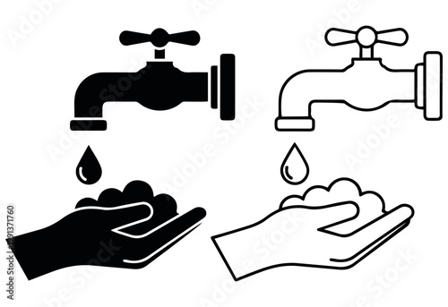 Hand washing icon. Vector icon isolated on white background