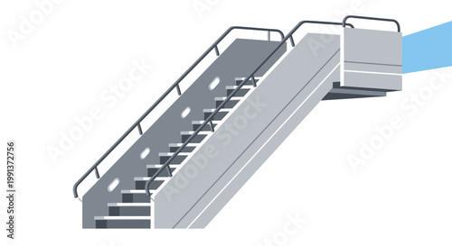 Airport Jet Bridge Stairway for Boarding Aircraft.