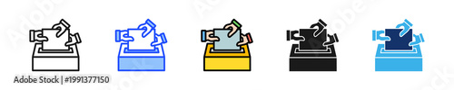 Team Vote Icon Collection With Multiple Styles