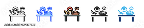 Baked Goods Icon Collection With Multiple Styles