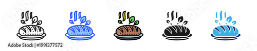 Artisan Bread Icon Collection With Multiple Styles