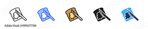 Butter Knife Icon Collection With Multiple Styles
