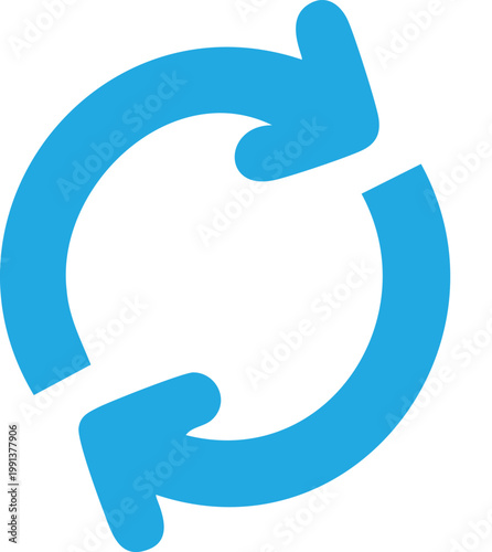 Blue circular arrows forming a continuous loop symbol