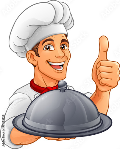 A chef or baker cartoon coo...