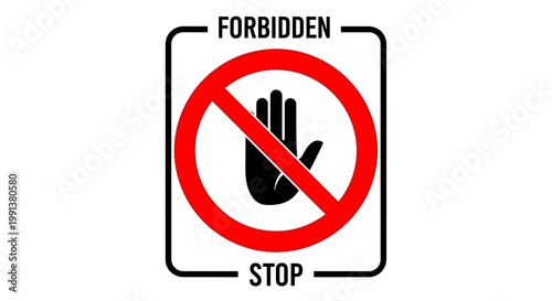 3D illustration of an isolated red and white no parking and no entry traffic sign symbol representing a forbidden road prohibition and warning icon