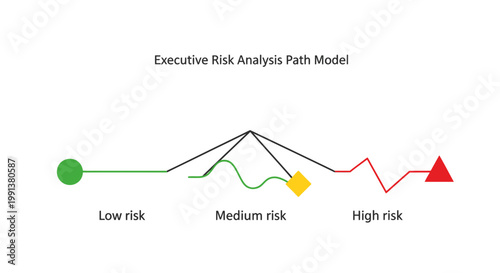 Risk analysis, business strategy, executive path model, decision making flowchart