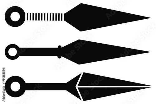 Kunai Ninja Knife Icon Vector – Minimalist Shuriken Weapon Symbol for Martial Arts, Stealth, Gaming Clans and 
Security Logo Design