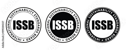 ISSB Sustainability Standards Board Badge Set International ESG Reporting Compliance Seal Icons