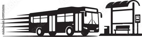 Black bus, speeding bus, city transport, motion vector
