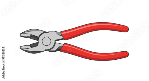 Red handled needle nose pliers tool.