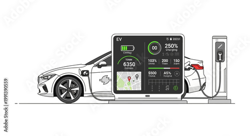 Electric car charging station technology.
