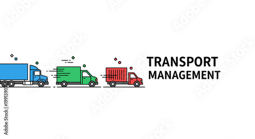 Trucks in Transport Management Logistics.