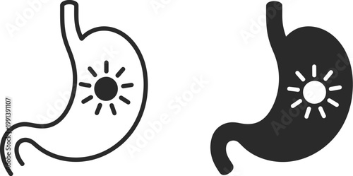 Endoscopy icon symbol, silhouette style vector design for medical diagnostics, gastroenterology, and healthcare applications, suitable for logos, signage, and medical interfaces.