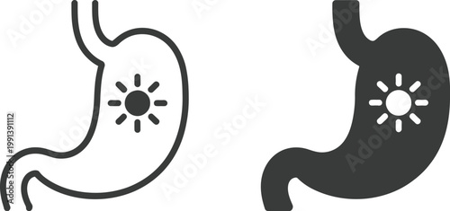 Endoscopy icon symbol, sign, logo or emblem, silhouette vector illustration representing medical procedure, healthcare, and diagnostic equipment for clinic and hospital design projects.