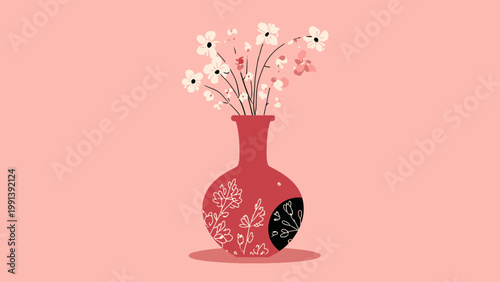 Vase with Delicate Blossoms A Touch of Springtime Elegance for Your Home Decor