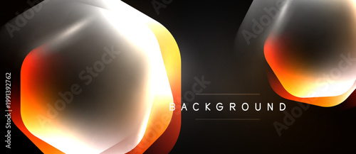 Abstract neon shapes, gradients, dynamic lighting. Modern design, dark background creates vibrant contrast. Smooth curves, elegant composition.