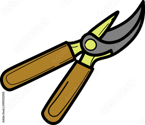Garden pruning shears illustration isolated on white background